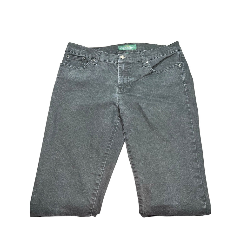 LRL Lauren Jean Co. Ralph Lauren Black Classic Straight Leg Jeans Size 8‎ Black